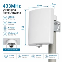 433MHz UHF antena kierunkowa Patch płaska Lora 430MHz антенна 433 мгц wodoodporny zewnętrzny Repeater System, skaner HT,Fm