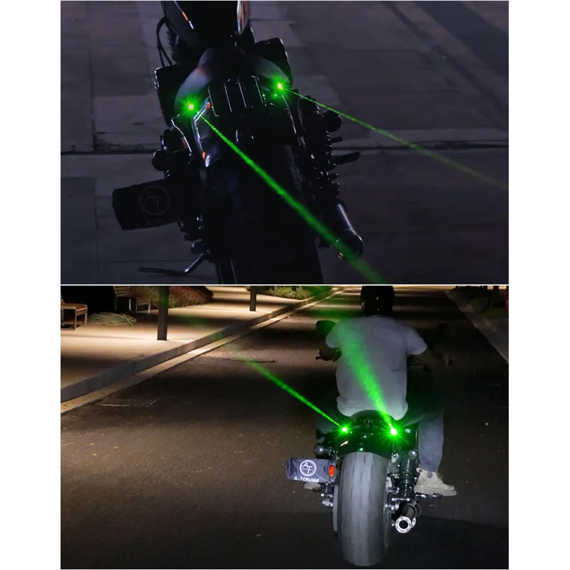 Motorcycle Green Projector Warning Light LED Decoration Anti-collision Tail Light LED Navigation light Strobe Antenna light