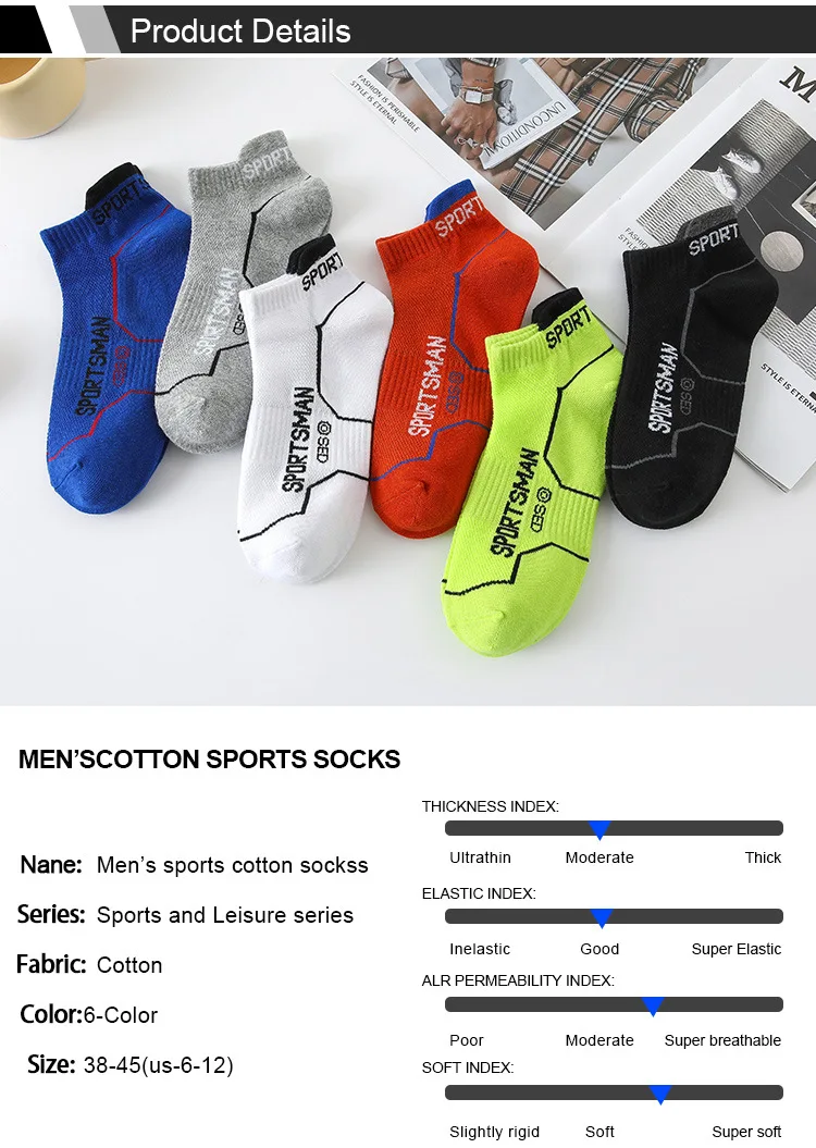 6 Paar Socken für Herren, kurze Socken, schweißabsorbierend und geruchsdicht, Basketballsocken, Laufsportsocken, atmungsaktive Mesh-Herrensocken – Detail 6
