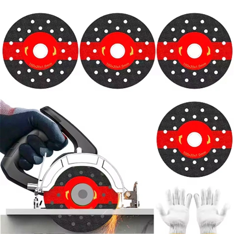 100mm Outer Black Red Multi Hole Diamond Disc With Red Washer Pad Thin 1.0mm Blade For Ceramic Marble Granite Angle Grinder Part