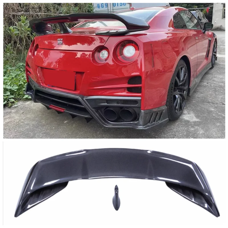 

For Nissan GTR R35 2008-2016 High Quality Carbon Fiber & FPR Primer Rear Trunk Lip Spoiler Wing