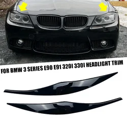 For BMW Accessories 3 Series E90 E91 320i 330i Headlight Eyebrows Eyelid 2005 2006 2007 2008 2009 2010 2011 Sedan / Touring