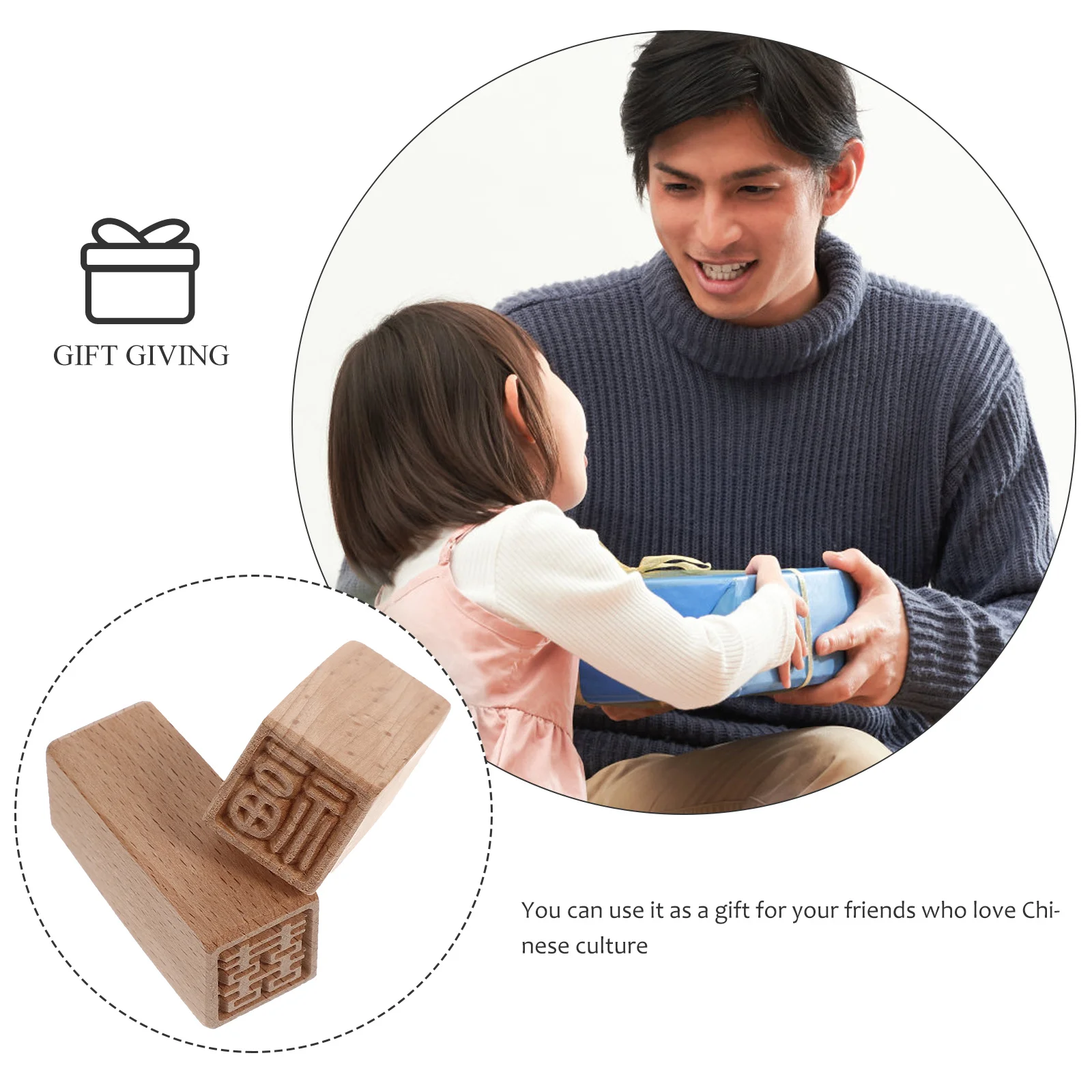 

2Pcs Wooden Moon Cake Stamps Auspicious Patterns Durable Baking Molds DIY Cake Decoration Tool Easy Clean Store