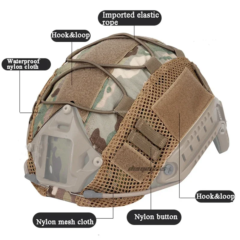 Copri casco tattico per casco Fast MH PJ BJ casco Airsoft Paintball Helmet Cover