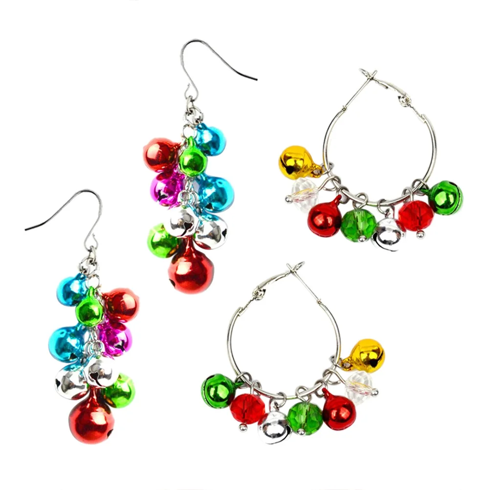 

2 Pairs Jewelry Earring for Christmas Fashion Earrings The Gift Bell Funny Dangler