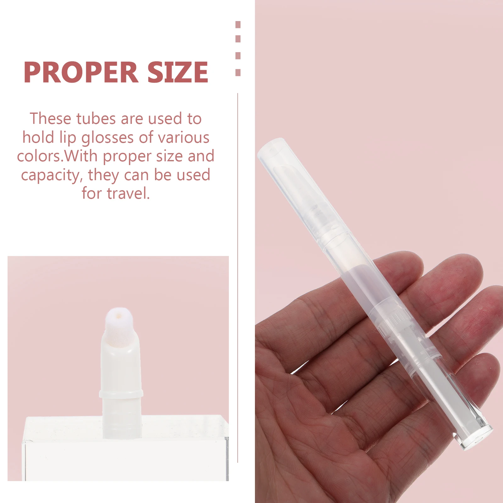 

3 Pcs PP Material Lip Gloss Tubes Clear Refillable Storage Bottles for Travel Small Lightweight Accessories