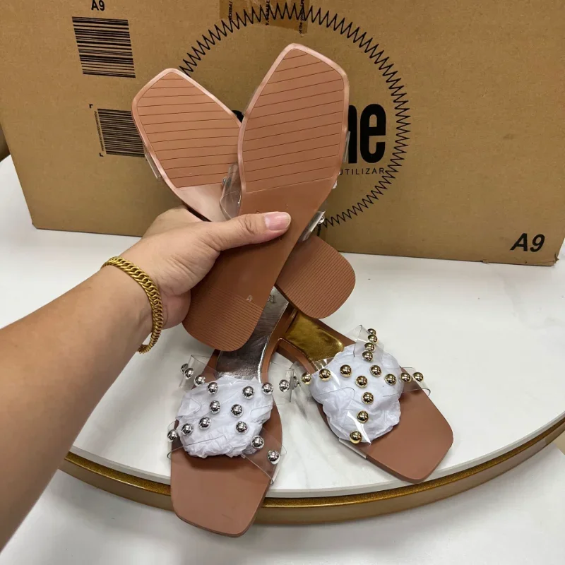 Summer Shoes for Women 2024 Transparent Cross Fashion Slides Ladies Flip Flops Designer Flat Bottom Outside Female Slippers