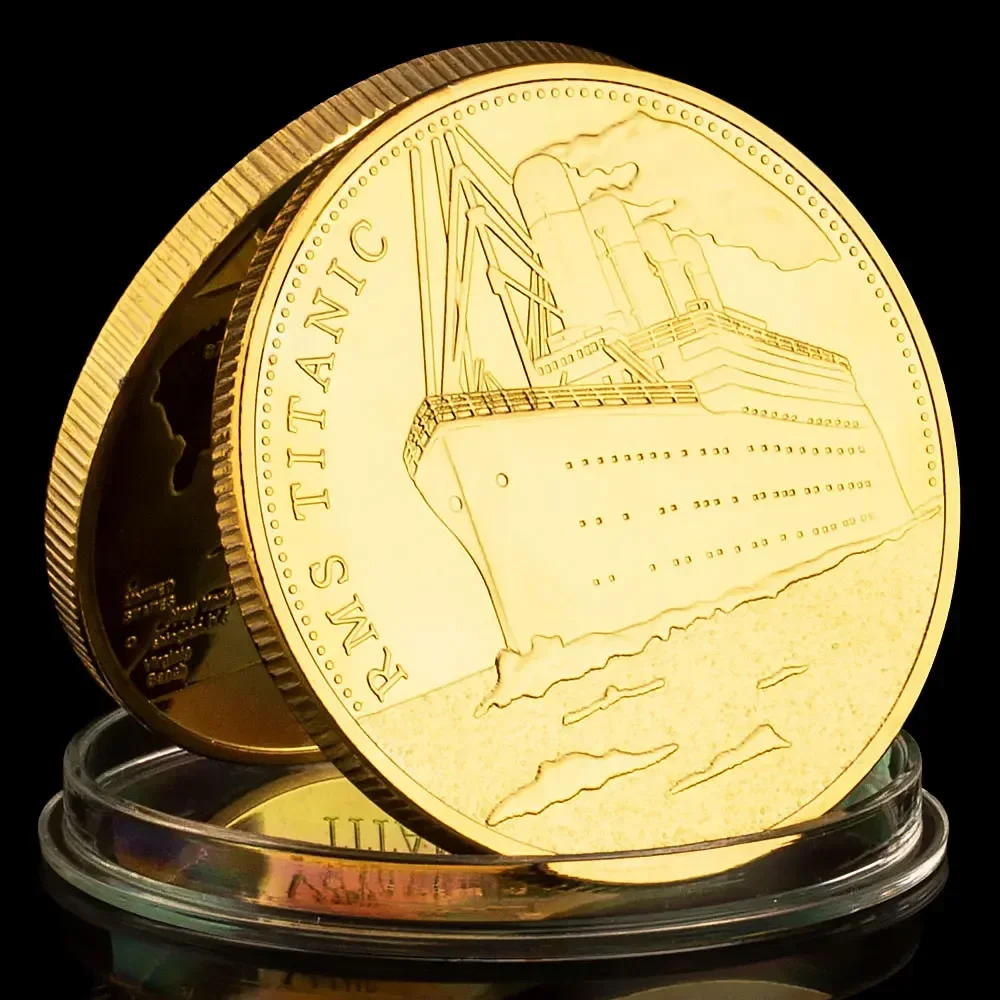 RMS Titanic Incident Souvenir Coins Golden Plated Collectibles Coin Titanic Commemorative Creative Gift