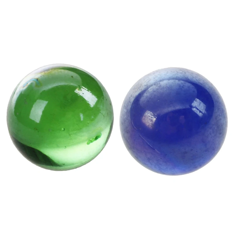 20 Pcs Marbles 16Mm Glass Marbles Knicker Glass Balls Decoration Color Nuggets Toy Green + Dark Blue Set