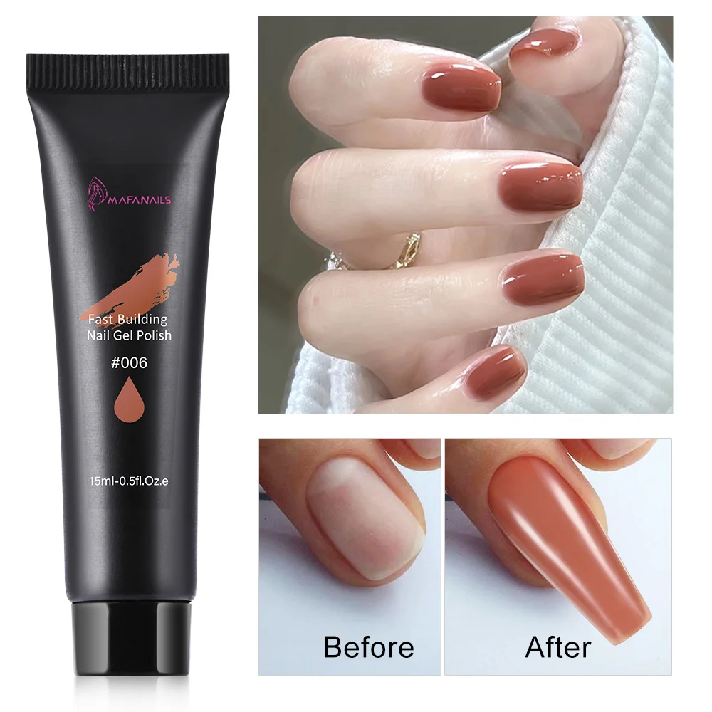 15ml gel de extensão de unhas cor caramelo sólido & glitter construir poli gel uv outono inverno gel semi permanente para unhas cola da arte do prego