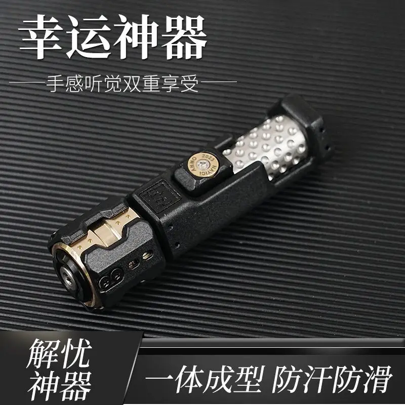 Tubo de empuje de trinquete de Metal, giroscopio EDC táctil, Perno de pistola, deslizador de huevo, giroscopio de punta de dedo, juguete fidget para adultos, regalo