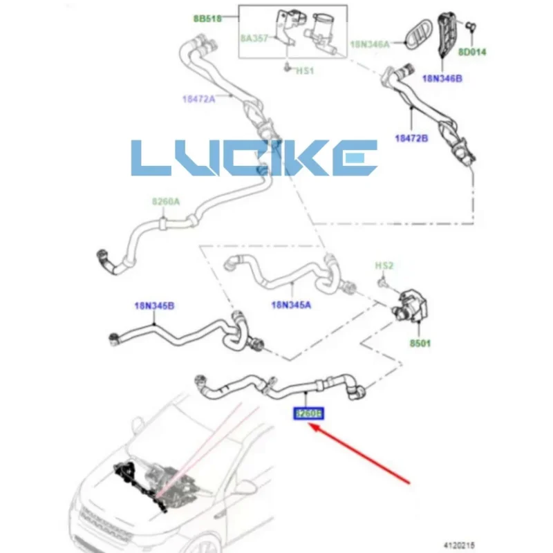

Suitable for Land Rover 19-21 Range Rover Evoque 2.0 hose heating hose assembly LR115209