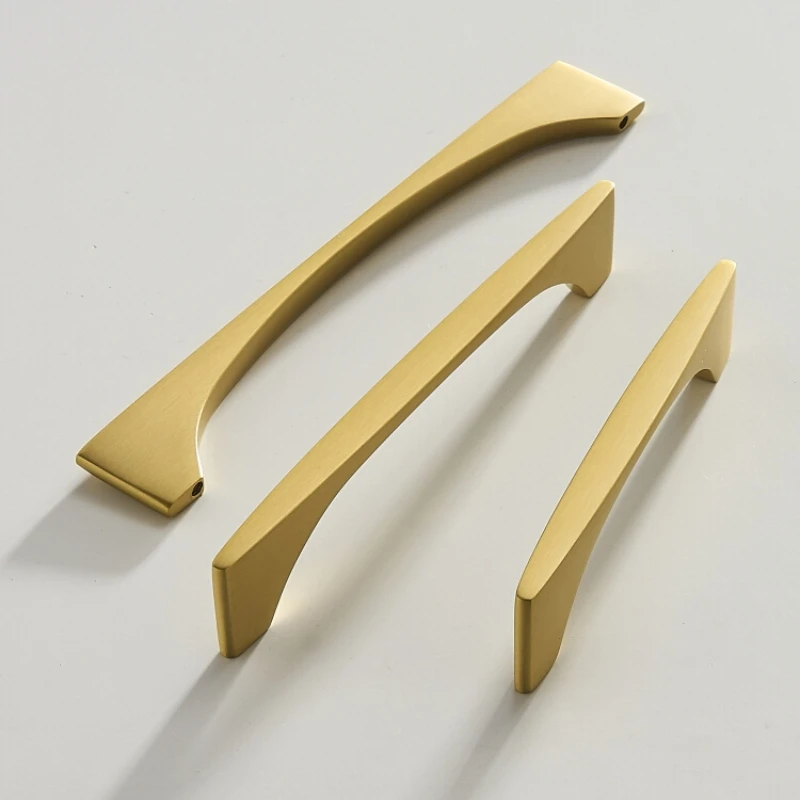 Brass modern simple cupboard door drawer handle light luxury gold copper