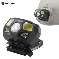 BOOIU Tactical FAST MICH Helmet Light NVG Mounted Signal Lamp Sensor Headlamp USB Charging Waterproof Hunting Fishing Headlight