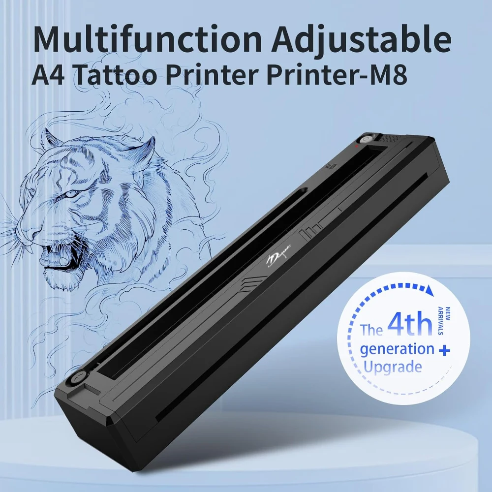 Tattoo Stencil Printer, Wireless Portable Tattoo Printer, Bluetooth Tattoo Transfer Printer, Work with Mobile Phone PC & Tablets