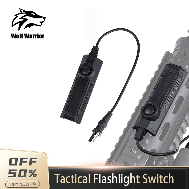 

Tactical Flashlight Dual Function Pressure Switch Sf Plug Wire Control Rat Tail Fit 20mm Picatinny Rail Hunting Accessories