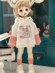 New 1/6 1/5 1/4 Doll's Clothes Suit for 30/36/45cm Bjd Doll Casual Hoodie and Socks Girl Toys Dress Up Fashion Doll Accessories