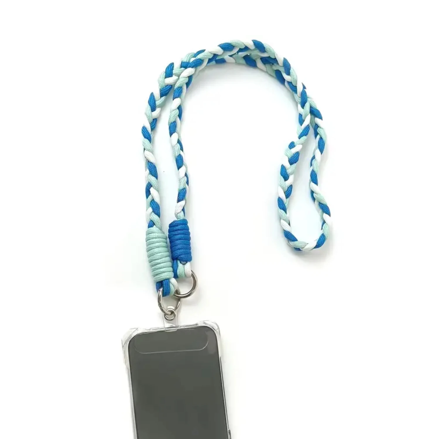

41inch Colorful Blue & White Braided Rope With Transparent Plastic Sheet