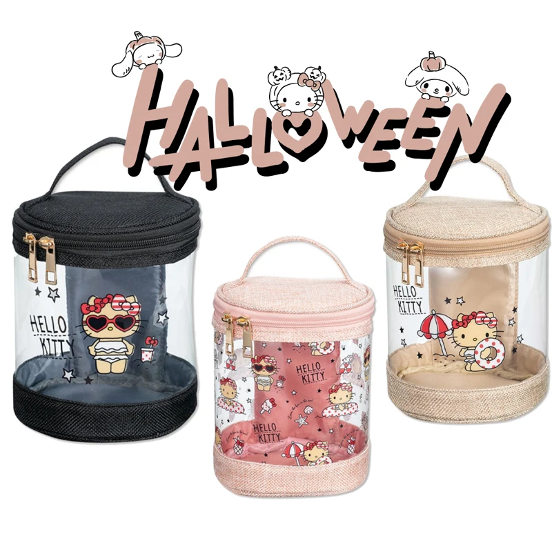 

Cartoon Cosmetic Bag Printing Cylinder Makeup Box Anime Figure Large Capacity Beauty Makeup Toy Storage Bag Bucket Bag