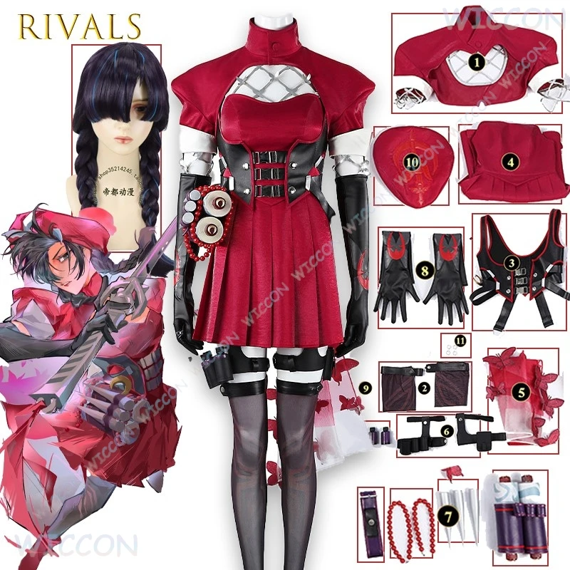 

Униформа/вечеринка на Хэллоуин, униформа для волос Ninja Rivals Psylocke Crimson Huntress, официальный костюм для косплея, женский игровой персонаж аниме