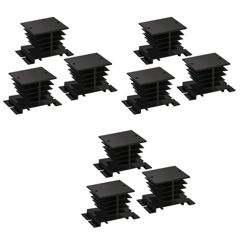 

New 9PCS Heatsink PID Temperature Controller Heat Sink For Solid State Relay And SSR Radiator Module Black For SSR-10,25,40A