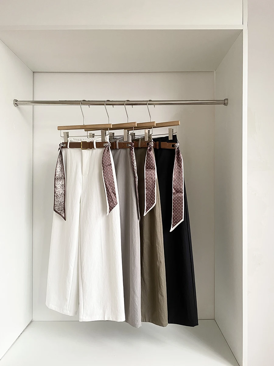 

Женские повседневные брюки с высокой талией и широкими штанинами, модные, универсальные, свободного кроя, весна 2026, в корейском стиле, из полиэфирного волокна