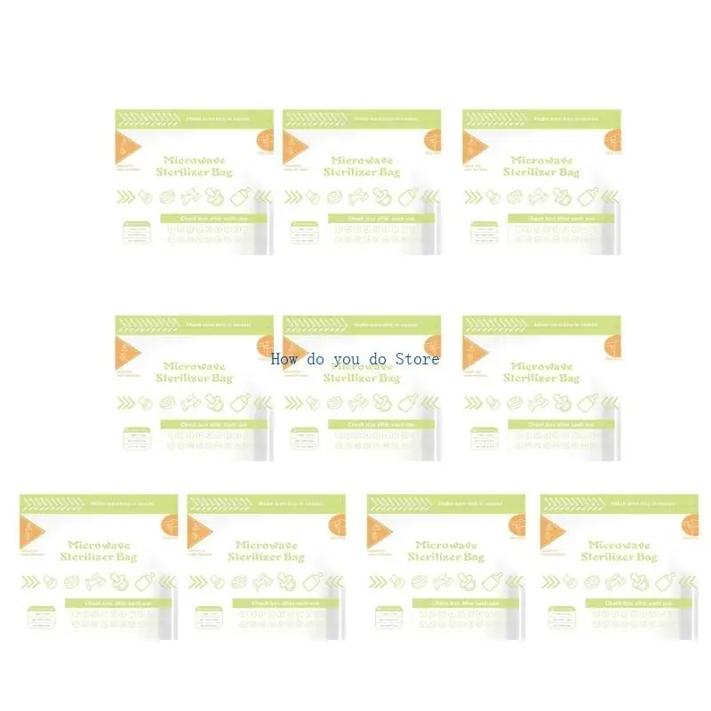 19QF 10 ورقة / مجموعة أكياس تعقيم بالبخار بالميكروويف قابلة لإعادة الاستخدام #4