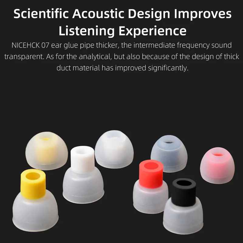 NICEHCK 07 Auricolari in silicone con isolamento acustico Auricolari morbidi e sicuri Migliorano il vocale per NX7MK4 FH11 Zero Cadenza Olina Zero KATO Aria
