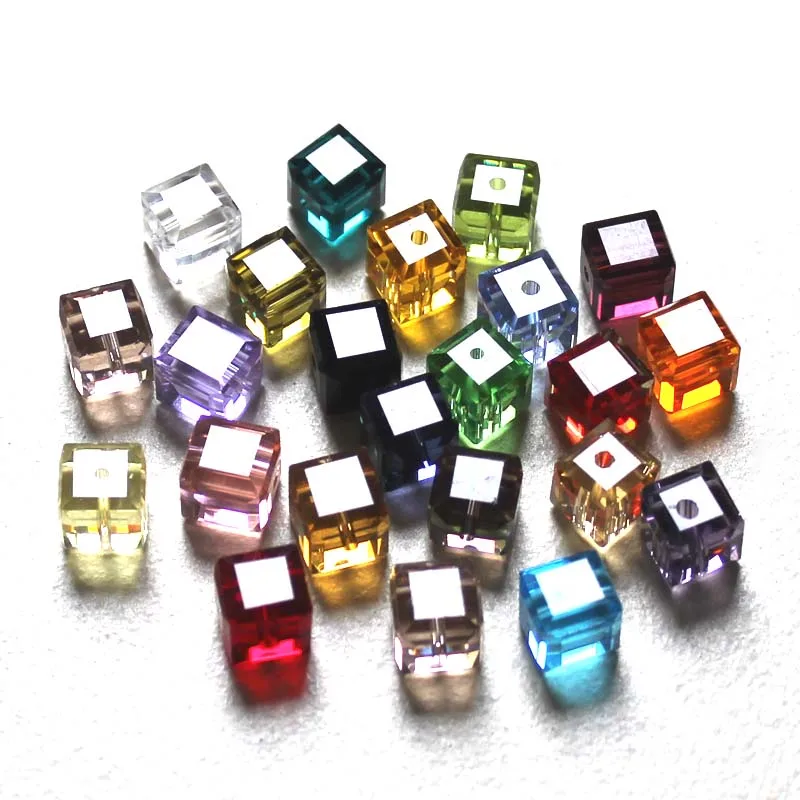 StreBelle AAA 6x6mm Cube Square Faceted Czech Crystal Glass Loose Crafts Beads Wholesale for Jewelry Making DIY 200pcs/Lot