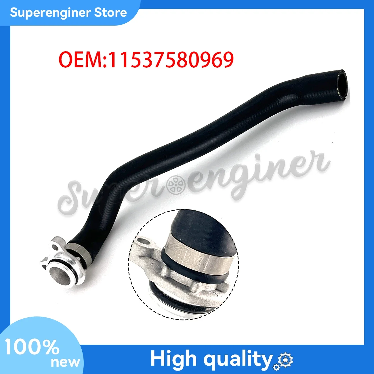 

11537580969 Engine Coolant Hose Fit For BMW F10 F11 535i 11-14 F07 535i GT 11-13 3.0L