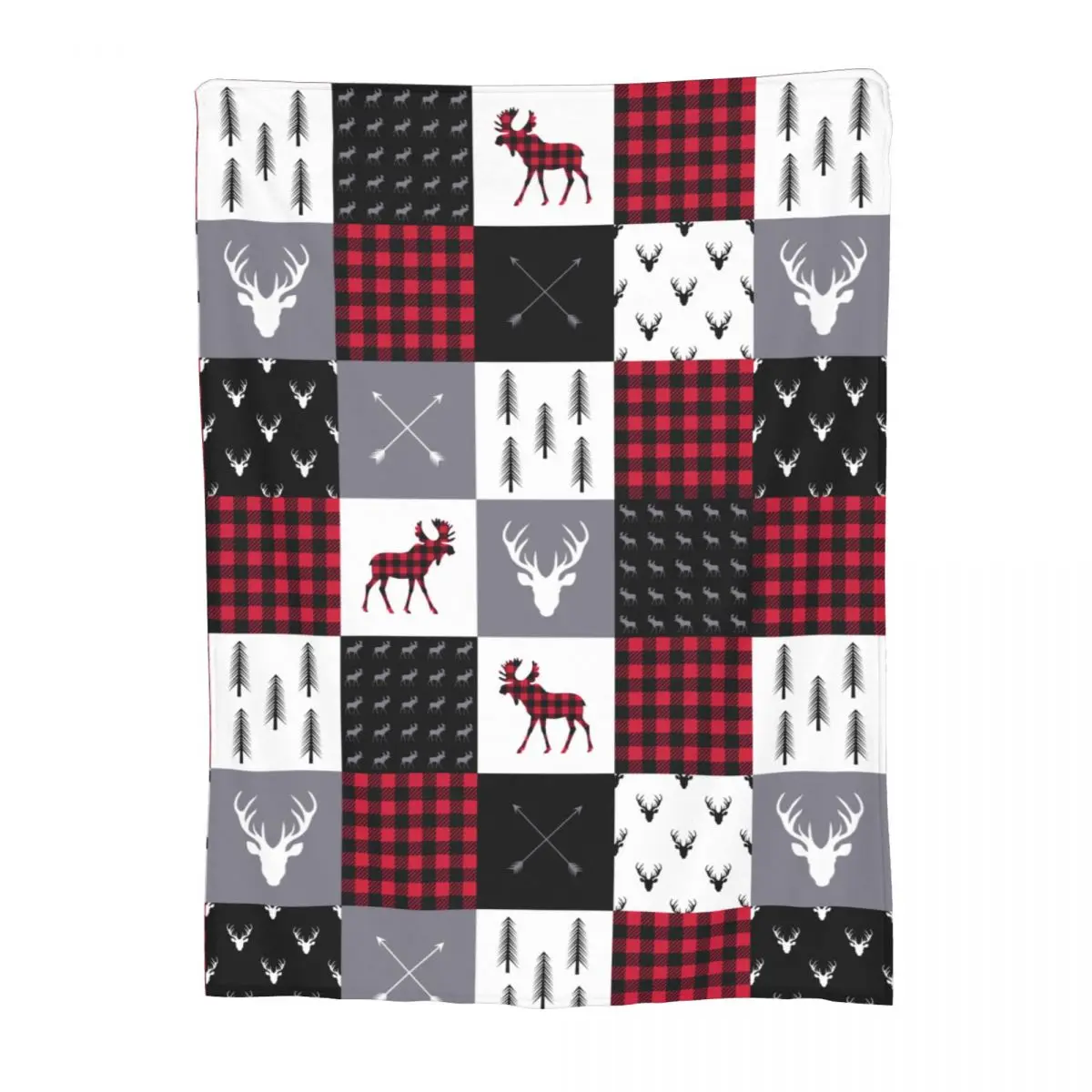 Comfort Christmas Patchwork Buffalo Plaid Pattern Blanket Merch Home Decorative Xmas Checkered Check Blanket Throw Super Soft