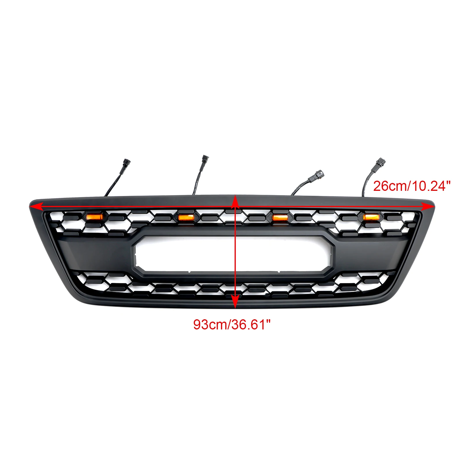 شبكة شواء المصد الأمامي باللون الأسود غير اللامع من Artudatech مناسبة لكزس LX470 LX570 1998-2002 مع LED