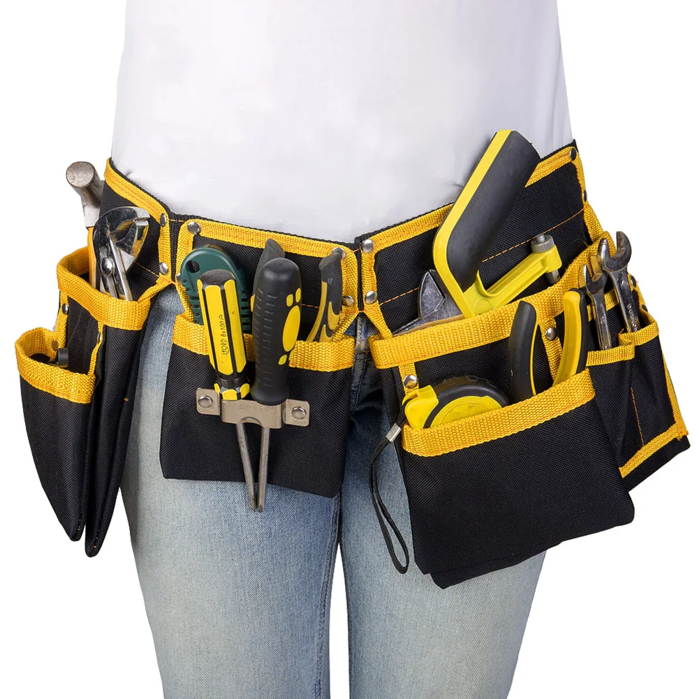 

Oxford Cloth Belt Waist Pocket Pouch Hand Tools Organizer Quick Release Buckle Heavy-Duty for Electrician Work Tool Storage Bag
