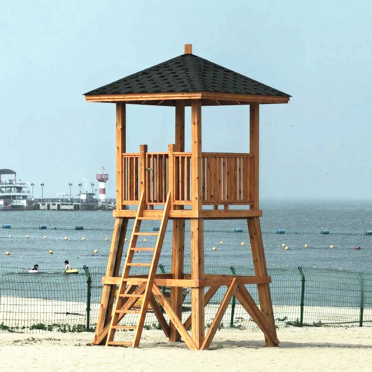 Preservative wood observation deck Cultural tourism scenic beach observation tower Camp guard station Wetland bird watching plat