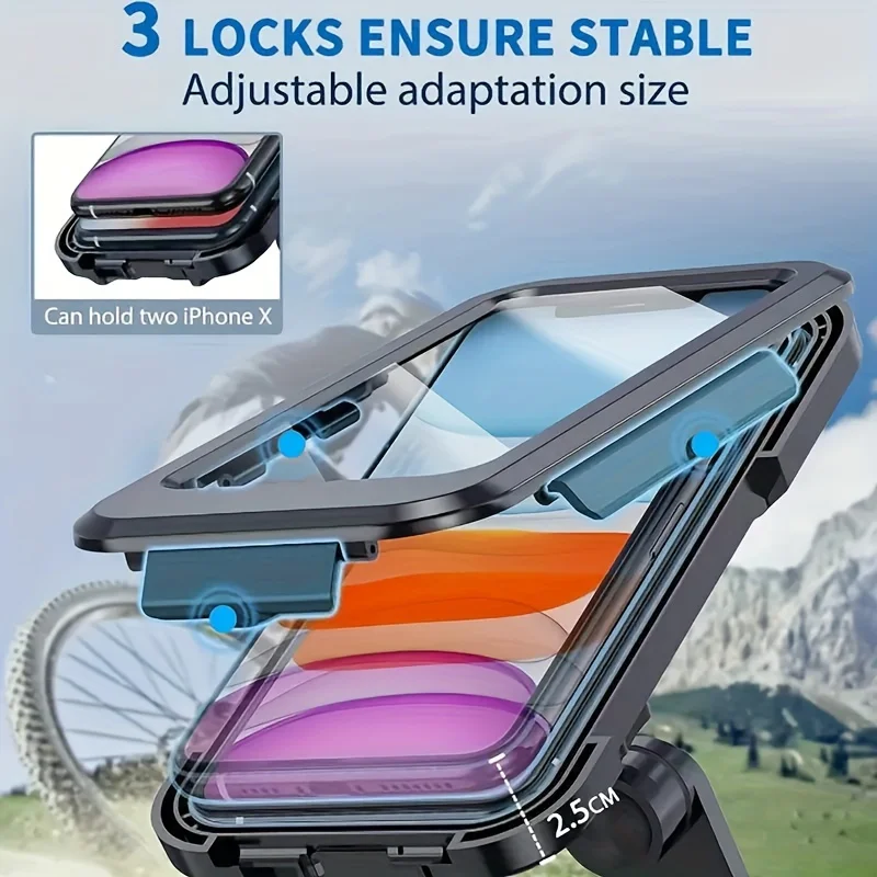 

Mountain Bike & Motorcycle Navigation Phone Holder Cycling Touchscreen Telescopic Handlebar Holder