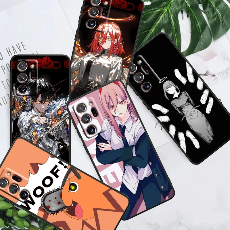 C Chainsaw M Man Fashion Anime For Samsung Note 20 10 Ultra Plus A31 A14 A12 A70 A34 A25 A04 A05 A15 A24 5G Black Cover