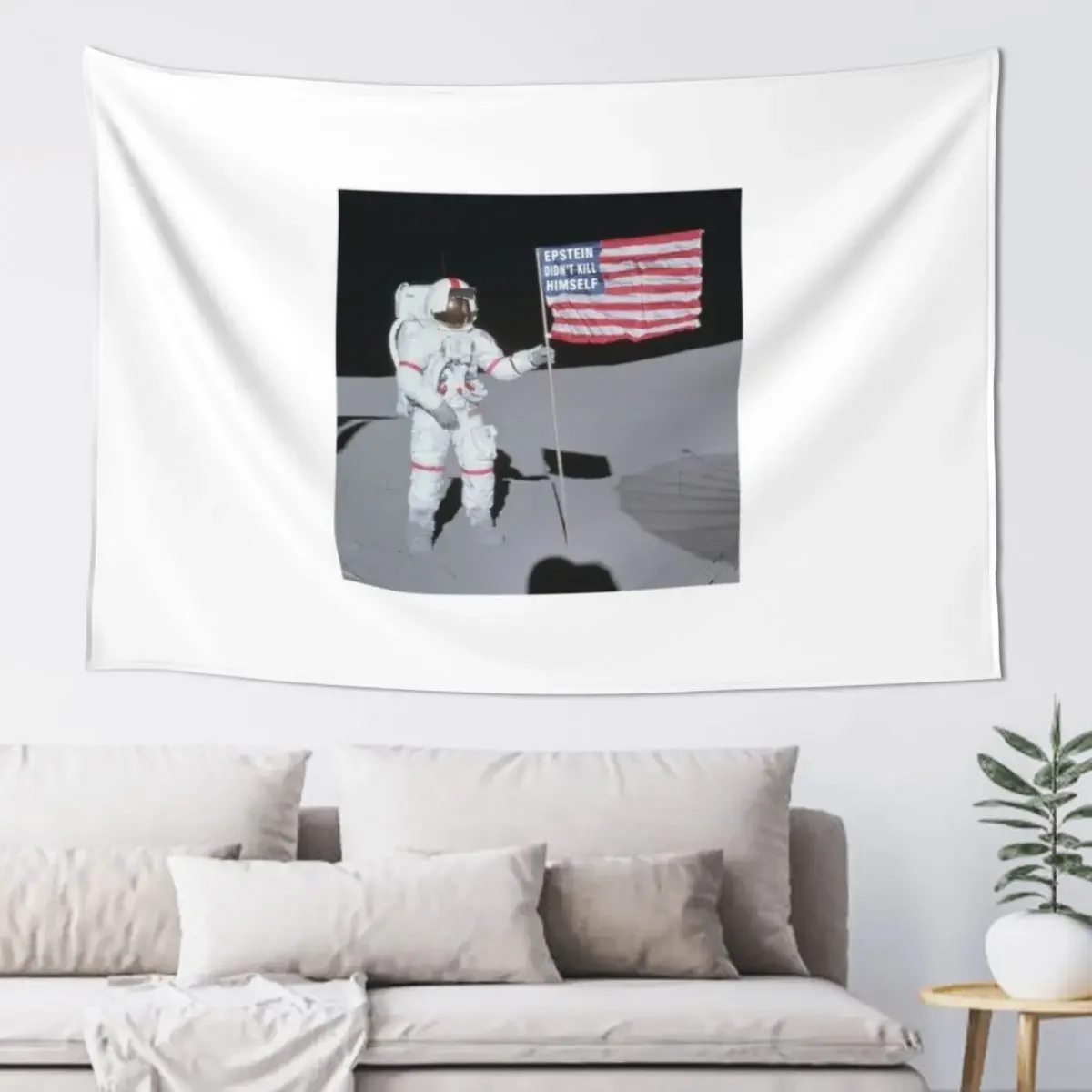 

Epstein Didn’t Kill Himself flag on moon Tapestry On The Wall Room Decorator Tapestry
