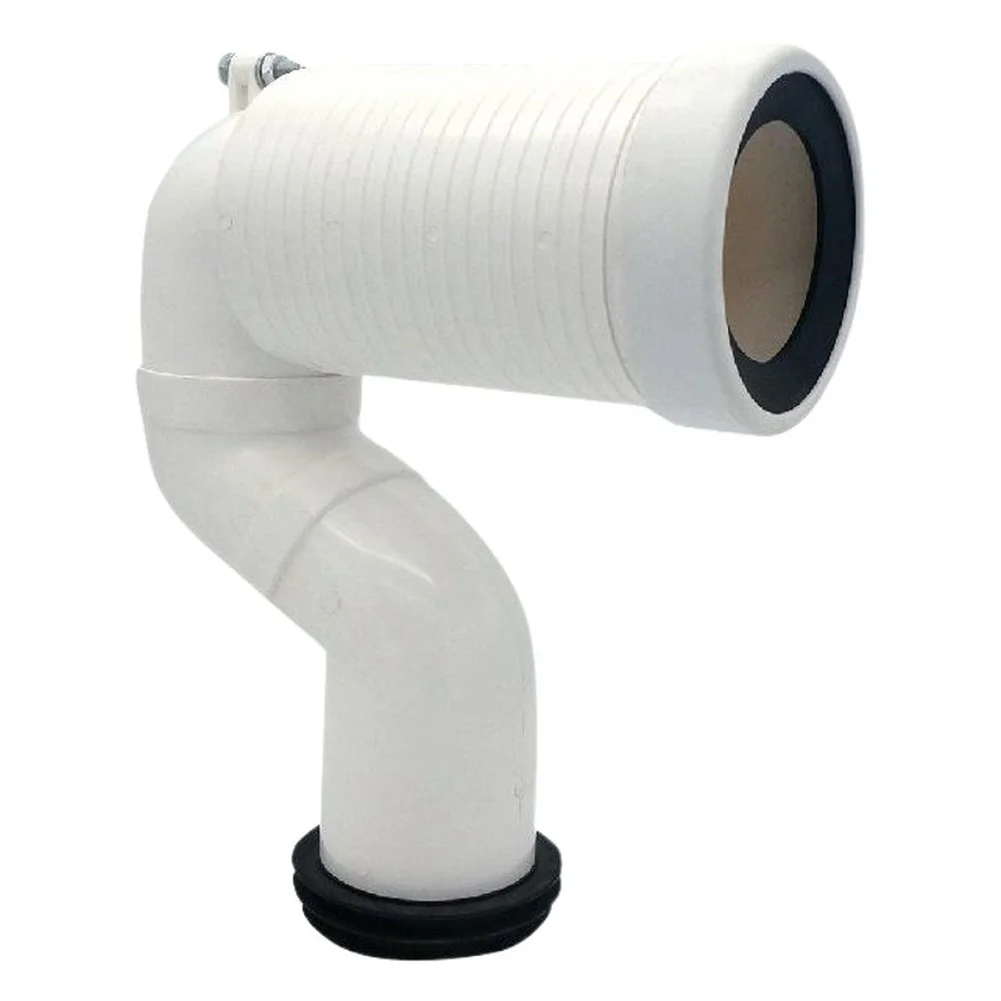 PVC Toilet Relocation System Wall Mounted to Floor Drain with Adjustable Cutting Design and Sealed Connections