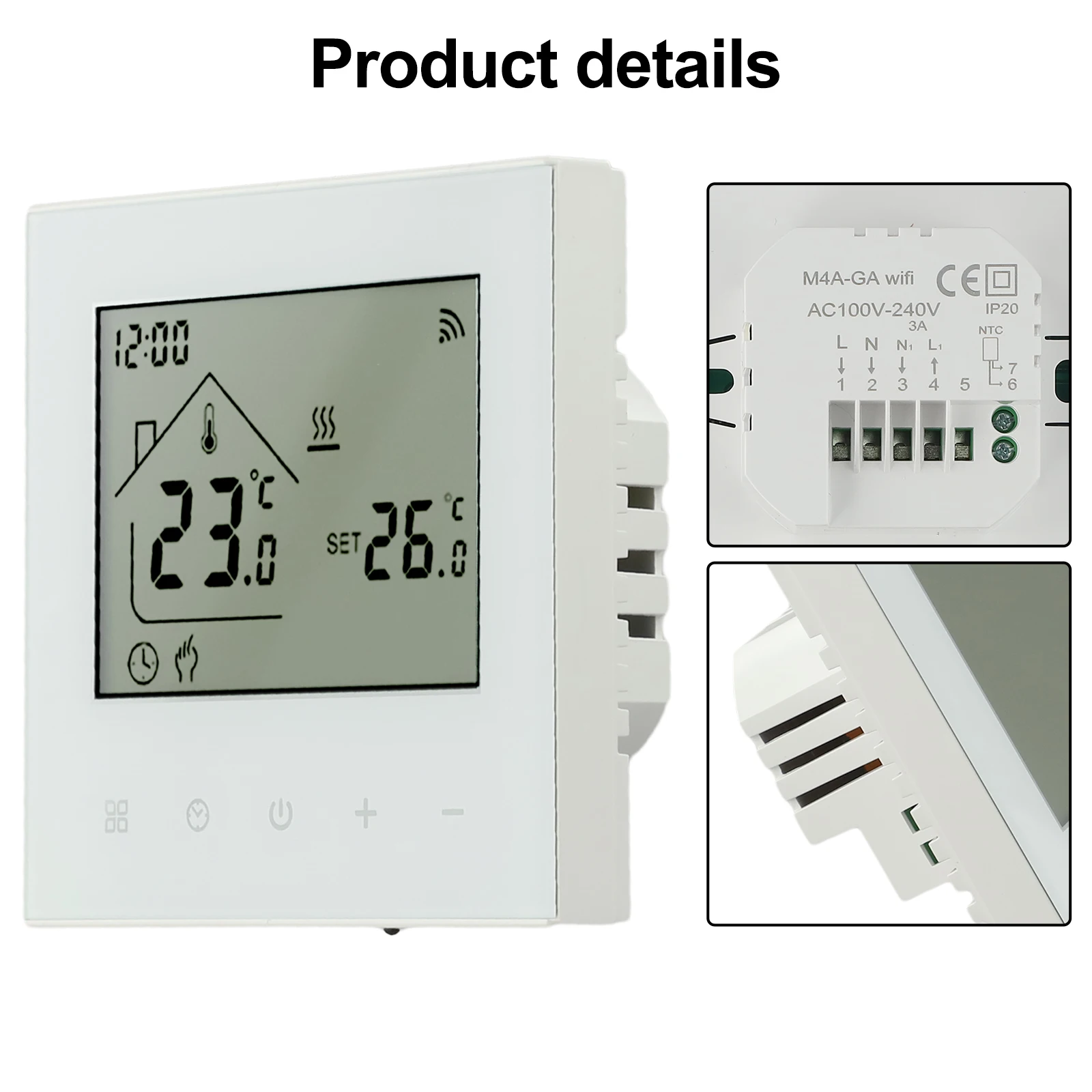 Wall Mounted Smart Thermostat for Tuya Electric Floor Heating with Precise Temperature Hysteresis Range and App Connectivity