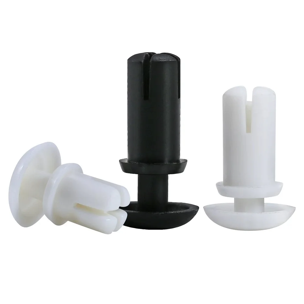 100Pcs R-Type Nylon Press Rivets Plastic Snap Buckle R2 R3 R4 R5 R6 Push Type Expansion Fastener for PC Board White Black