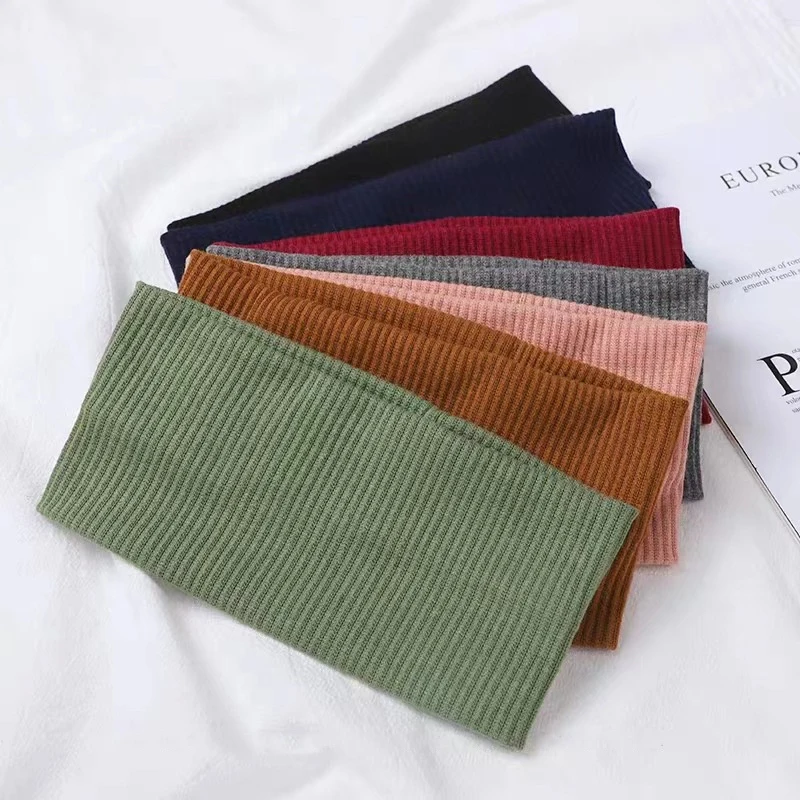 

Sports Cycling Wash Face Hairbands Soft Korean Cotton Knitted Headband For Women Girls Bandanas Fashion Hair Accessories