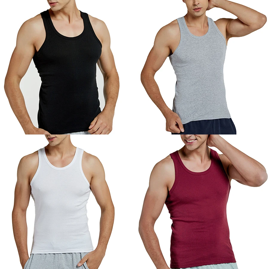 Tank Tops Männer 2024 Sommer 100% Baumwolle Kühlen Fitness Weste Ärmellose Tops Gym Dünne Bunte Casual Unterhemd Männlich 7 Farben 1PCS