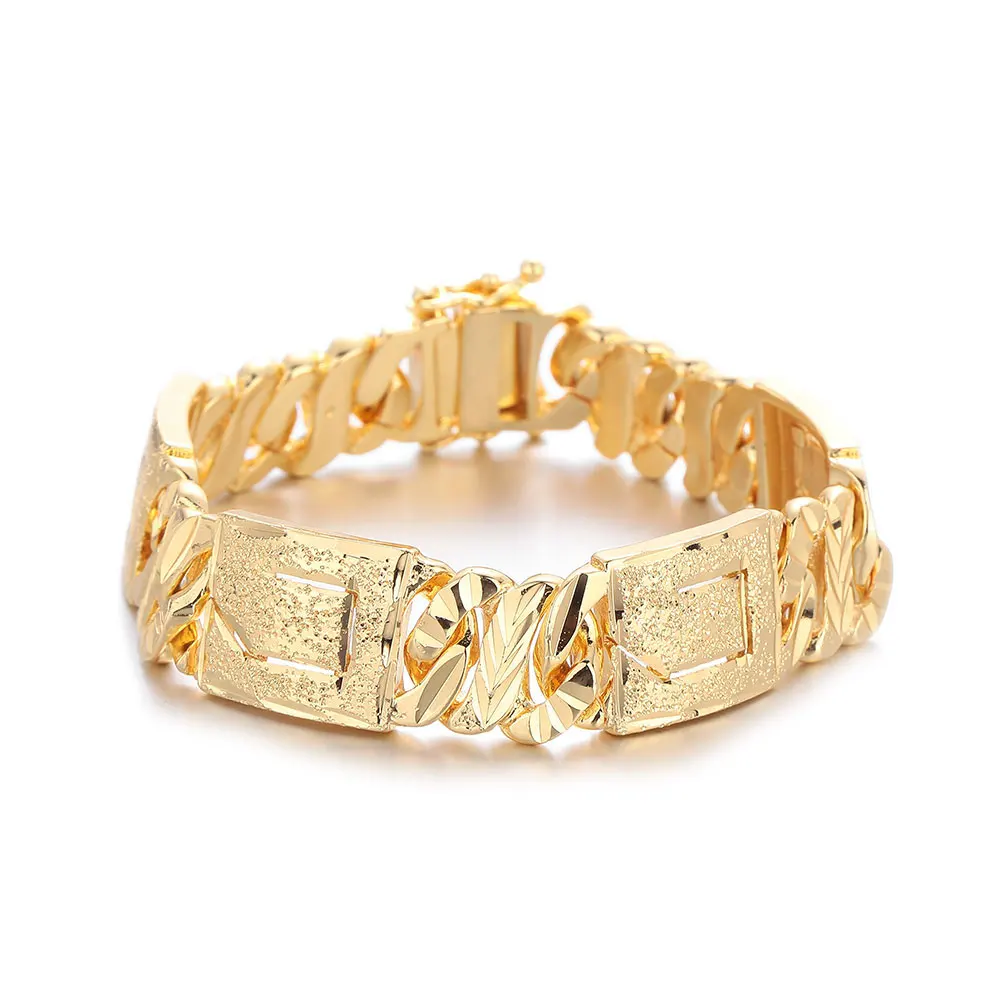 Hot Selling Thick Paragraph Men\'s Bracelet High Quality Gold Plated Hip Hop Twist Bracelet