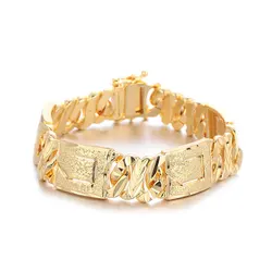 Hot Selling Thick Paragraph Men's Bracelet High Quality Gold Plated Hip Hop Twist Bracelet