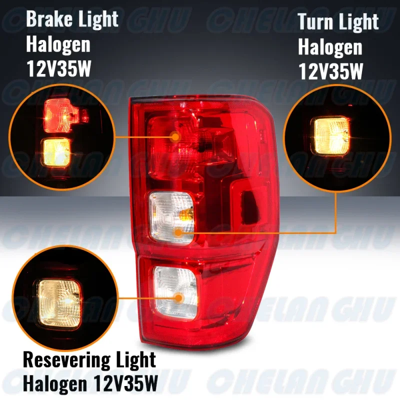 For Ford Ranger 2019 2020 2021 2022 Right Side Halogen Tail Light Rear Lamp Without Blind Spot FO2801273 KB3Z13404F