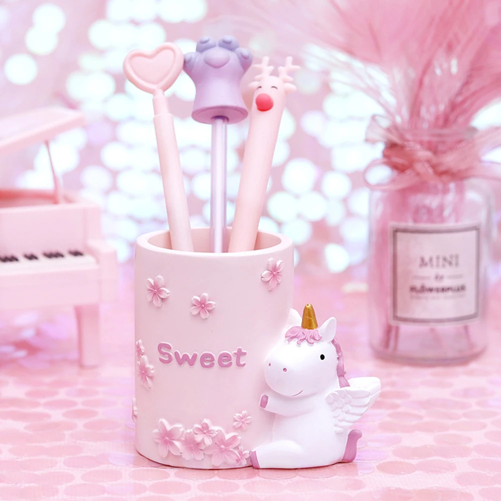 

Pen Holders Barrel for Office Desktop Organizer Holding Pink Storage Bucket School