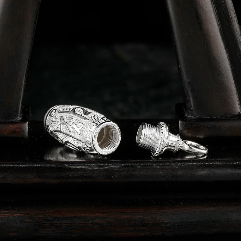 محظوظ التايلاندية الفضة ست كلمات تعويذة جا U سيارة زخرفة للرجال والنساء الأزواج شخصية قلادة سحر