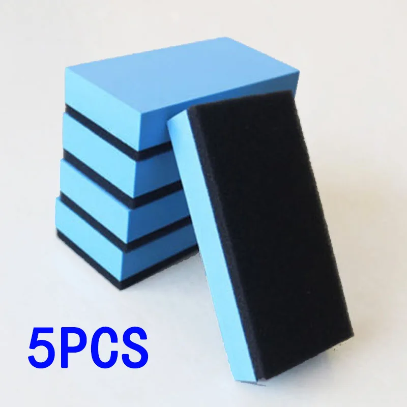 Набор губок для автомобильного покрытия, автомобильное покрытие, губка из ЭВА, сменное стекло, 5 шт., вощение 7,5*5*1,5 см, аппликатор синий + черный