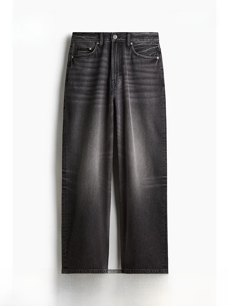 

Loose Fit Men's Jeans H&M New Summer Collection 1235448 mid Waist Cotton Zipper Closure Youth Fashion Spring Autumn Wear