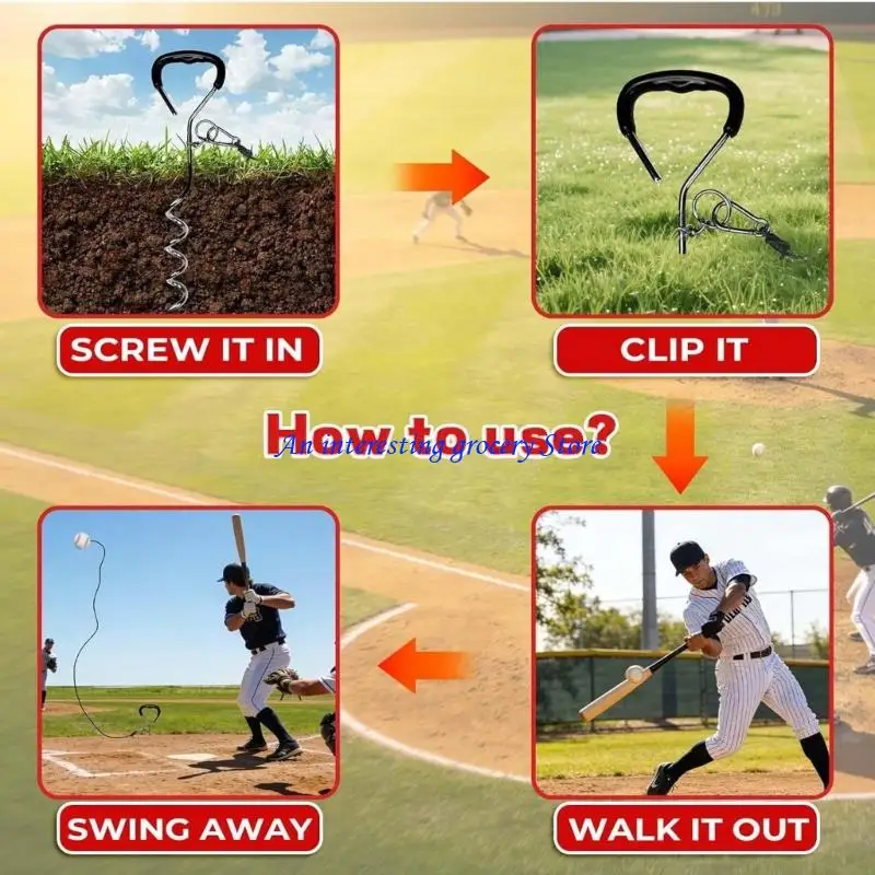 652D Alloy Steel Baseball Swings Practice Hitting Trainer Tool With Quick Reset Features For Continuous Batting Practice